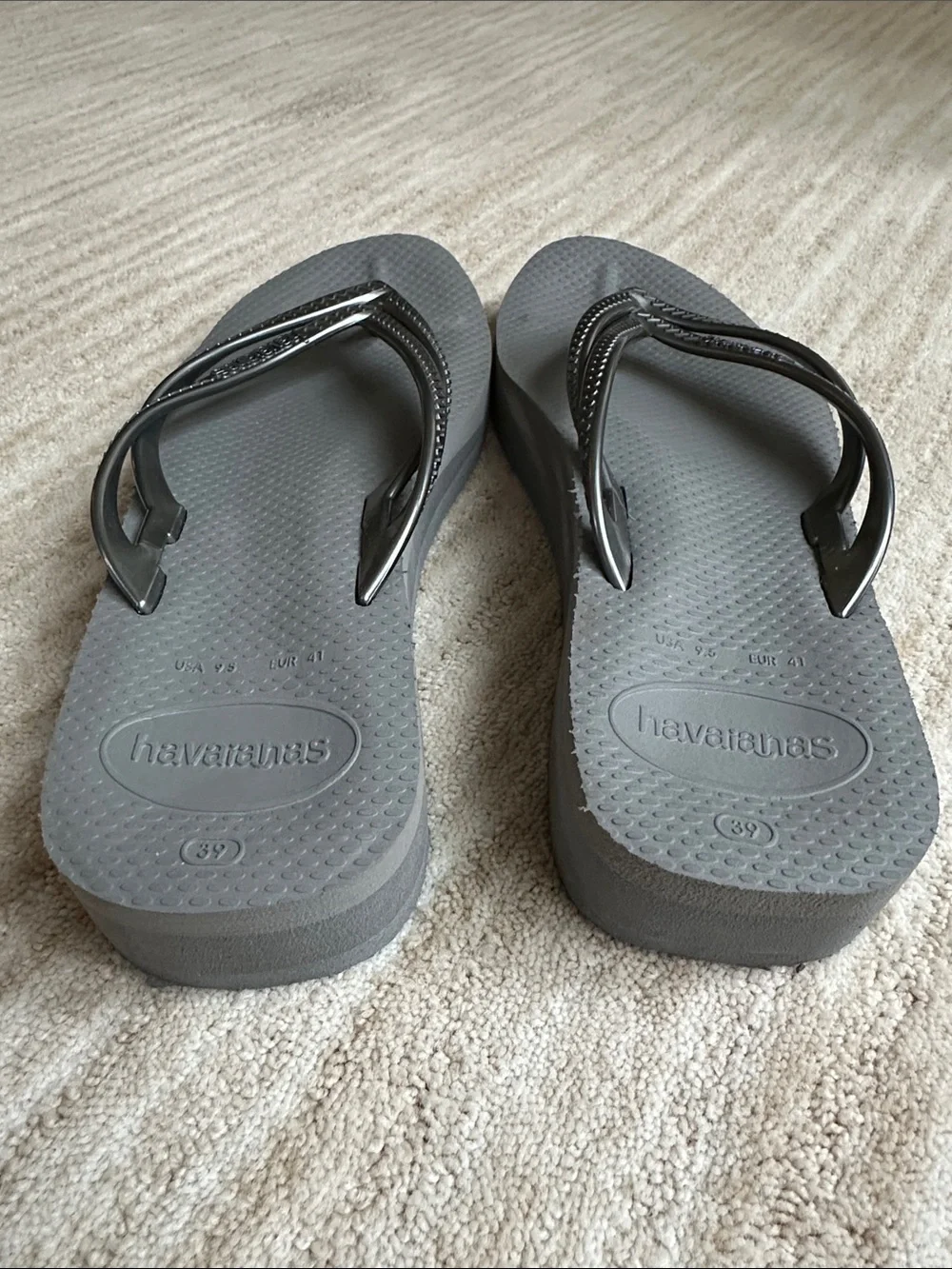 Like New Havaianas Women's Wedge Sandals, Steel Grey/Steel Grey, 9.5 M | EU 41